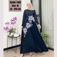 Gamis twill lukis Gamis twill ori Pekalongan