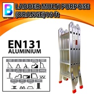Multipurpose Aluminium Ladder 16ft Good Quality (Orange)