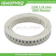 100PCS 1206 SMD Resistor 1% 5.1K ohm chip resistor 0.25W 1/4W 5K1 IGMOPNRQ