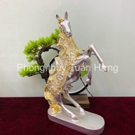 Successful horse statue, feng shui horse statue decorated with stones