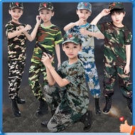baju askar kanak kanak lelaki Children's camouflage uniform short -sleeved suit male and female tunnel training uniform children summer camp military uniform kindergarten special s
