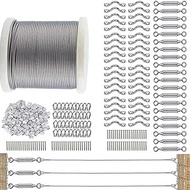 TooTaci 1/8 Cable Railing Kit,400ft 1/8 Stainless Steel Cable & M5 Turnbcukle Eye and Eye 20 Pack,7×