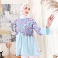Baju Wanita Blouse SoftKombinasi Batik Fashion Blouse Kombinasi Modern