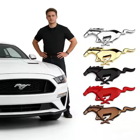 20x7.5CM Running Horse Front Emblem Badge For Ford Mustang 2.3T V6 V8 GT GT350 GT500 Shelby 2015-201