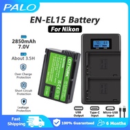 PALO⚡ Camera LCD Charger EN-EL15 EN EL15 Rechargeable Battery 2850mAh For Nikon D7000 D7100 D7200 D8