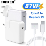 Fonken 87W USB C Laptop Power Adapter UK US Type C PD Charger For Mac-book Air/Pro