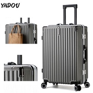 YADOU อลูมิเนียมกรอบกระเป๋าใบ้สากลตะขอล้อกระเป๋าเดินทางล็อครหัสผ่านป้องกันการลื่นไถลและป้องกันรอยขีดข่วนหนา 20-24 นิ้วกระเป๋าเดินทาง