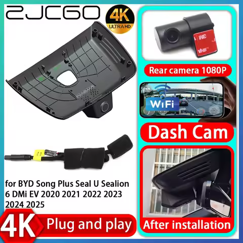 UHD 4K 2160P Plug and Play DVR Dash Cam UHD Video Recorder for BYD Song Plus Seal U Sealion 6 DMi EV