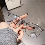 New Fashion Photochromic Glasses Retro Casual Anti-Blue Light Glasses Metal Half-Frame Glasses Spek 