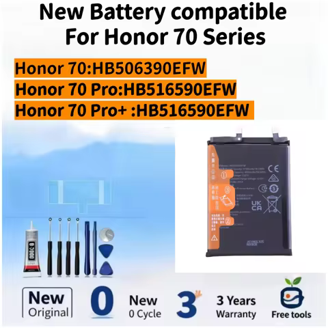 New Battery compatible For Honor 70 / Honor 70 Pro / Honor 70 Pro+ Mobile Phone Batteries + Free Too