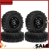 Upgrade RC Truck Wheel Set- 4PCS 1.9" Beadlock Wheel Rim Tires for 1:10 RC Rock Crawler  SCX10 -4