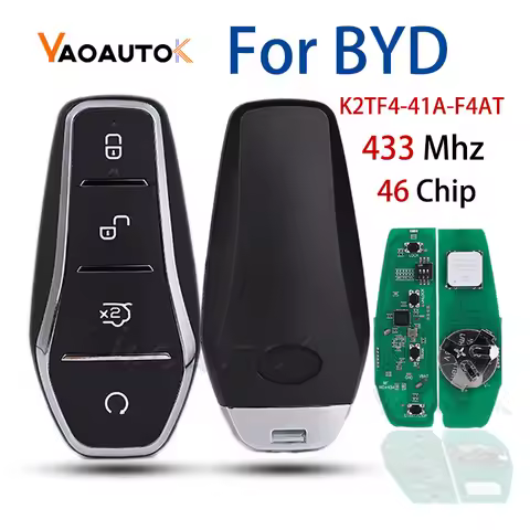 433MHz Car Smart Remote Key For BYD Qin PLUS DM-i Qin PLUS EV Yuan PLUS SONG K2TF4-F4A/F4H/F4AM/F4AT