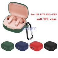 For JBL LIVE PRO+ TWS Case with hook Anti-fall Silicone Wireless Bluetooth Earphones Cover Protect Case Fundas Headset Skin with Hook