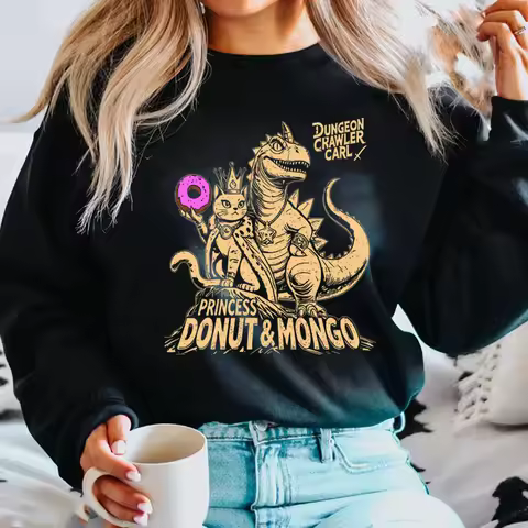 Princess Donut & Mongo Sweatshirt Dungeon Crawler Carl Shirts This Is An Outrage Funny Princess Donu