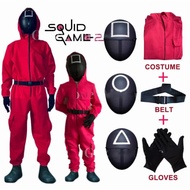 【Kuala Lumpur Ready Stock】(adults/childs) Korean Squid Game costumes clown cosplay onesies, includin