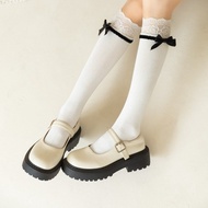 Hand in Hand Lolita Lolita Socks Women Spring Bowknot Mid-tube Socks Lolita Lace Cotton Socks Sweet