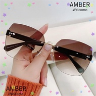AMBER Rimless Sunglasses Vintage 2022  Fashion Women Shades