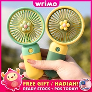 READY STOCK🌼  WRIMO Venflower Portable Fan Kipas Tangan Hand Table Mini Cooling Fans USB Charge Batt