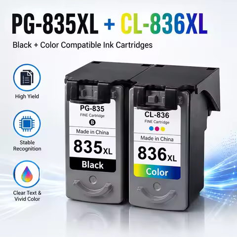 PG-835XL CL-836XL Ink Cartridge Black Color Compatible for Canon PIXMA iP1188 Printer High Yield Rep