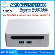 AMD Ryzen 7 7730U Mini PC R7 5700U Windows 11 Dual DDR4 2xNVMe Gaming Mini Computer 8K WiFi6 BT5.2