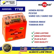 Warranty ✅ Nanogel Battery YT6B utk Honda RS150 / PCX150 / Vario 125 / Vario 150 / Yamaha NMAX / NVX