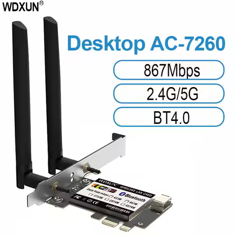 Desktop PCi Express 7260AC 2.4G / 5G Dual Band 7260HMW 867Mbps Wireless PCI-E Wi-Fi Bluetooth 4.0 72