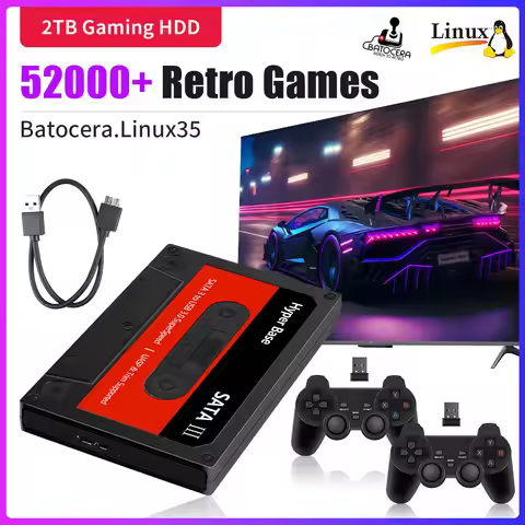 Hyper Base Batocera 2TB Gaming HDD Built-in 52000+ Retro Games With 80+ Emulators For PS2/PS1/PSP/MA