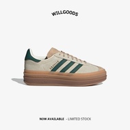 Official Original Adidas Gazelle Bold Beige Collegiate Green Women