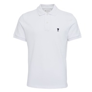 AMI PARIS Men's Contrasted AMI De Coeur Polo 600082538WHT