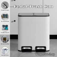 18/40L High Capacity Kitchen Dry and Wet Recycle Bin with Lid Stainless Steel Double Bin Rubbish Bin