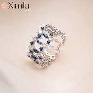 ⭐ Original Blue Zircon Hollow Silver Ring Female ins Style Simple Gift Jewelry silver 925 original ring for women rings men korean jewelry cincin lelaki cincin perempuan couple cincin emas korea 戒指