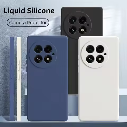 For Oneplus 13 Liquid Silicone Case Oneplus 13 Cover Fundas Coque Soft TPU Camera Protector Phone Ca