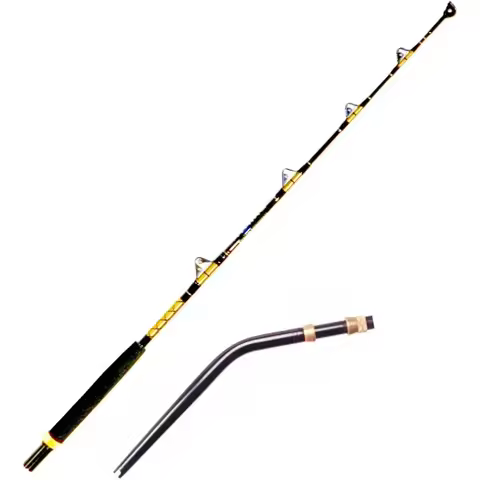 80-130lb Bent Butt Saltwater Roller Fishing Rod, 6 Feet 0 Inches