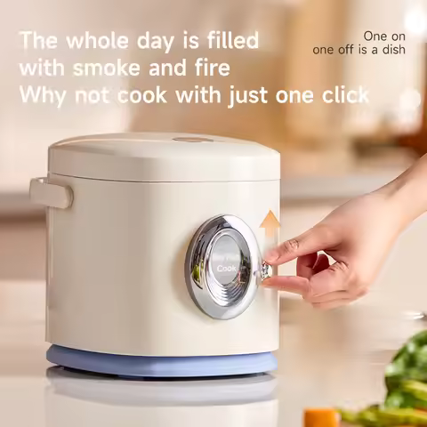 1.2L Portable Mini Rice Cooker Non‑Stick Inner Pot One‑Touch Multi‑Function Small Electric Cooker wi