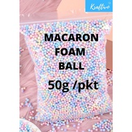 [ 50g / PACK ] MACARON COLOUR FOAM BALL/MINI DECORATION FOAM BEAD /GIFT BOX FILLING BALL