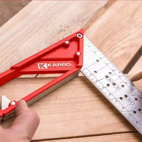 KAPRO Stainless Steel High Precision 90 Degrees Square Woodworking Label Underline Turn Ruler Archit