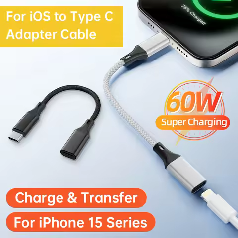 PD 60W 27W For Lightning Female to USB Type-C Adapter Connector Fast Charging Data Adaptor for iPhon