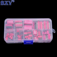 45PCS DIP Switch Kit - 9 Values (1P-9P) 2.54mm Red Address Switches Assortment Box