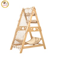 Cat Tree Modern Cat Tower For Indoor Cats Space Saving Cat Tower With Hammock Climbing Web Scratchin