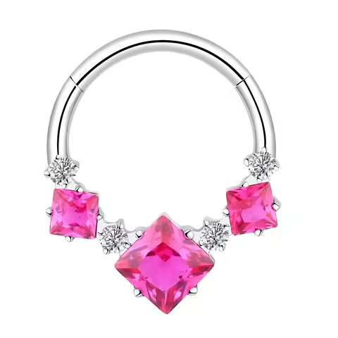 Eternal Metal ASTM F136 Titanium Cartilage Hoop Earring 16G Septum Hoop Purple Zircon Conch Hinged C