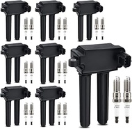 UF504 Ignition Coils & 3381 Double Iridium Spark Plug For 05-15 Chrysler 300 Aspen/Dodge Challenger 