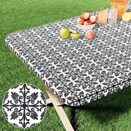 Olanly Rectangle Aa Vinyl Table Cloth Elastic Fitted Tablecloth Waterproof Plastic Covers Fold Aa