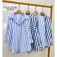 KEMEJA JONKA FASHION - Haewon Fashion Large Striped Shirt Top Long Sleeve Blouse Trendy StripedWanit