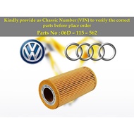 Audi - TT A4 A6 TTS / Volkswagen - Golf-GTI MK5 MK6 Passat 2.0L Oil Filter 06D-115-562