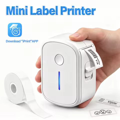 Portable Mini Label Printer Bluetooth Inkless Self-adhesive Thermal Labels Printer Sticker Maker Adh