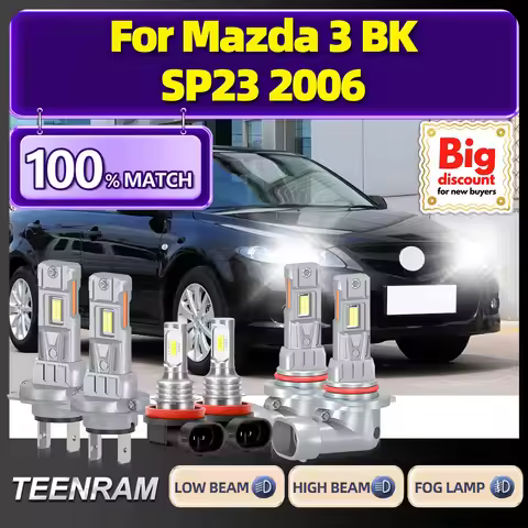 TEENRAM For Mazda 3 BK SP23 2006 2PCS Turbo Car LED Headlight Ampoule Headlamp Bulb Canbus No Error 