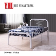 YHL DM Single White Metal Bed Frame (Mattress Not Included)