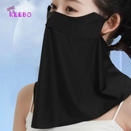 REEBO Driving Face Breathable Sunscreen Veil Sun Protection Face Cover Solid Color Face Gini Outdoor Face Shield Womne Neckline Men Fishing Face Ice Silk Summer Sunscreen