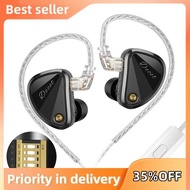 Headphones with Mic 5 Dynamic Driver IEM Decet In-Ear Monitors HIFI Gaming Music Wired Headphones 4 