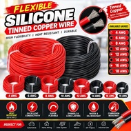 Silicone Wire Flexible Tinned Copper 18awg, 16awg ,14awg,12awg,10awg,8awg,6awg, 4awg Soft stranded
